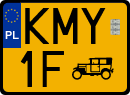 License plates of Poland, Oldtimers