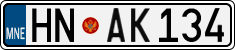 License plate of Montenegro, Cars