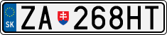 License plate of Slovakia, Cars