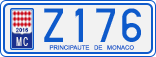 License plate of Monaco, Cars