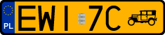 License plates of Poland, Oldtimers