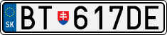 License plate of Slovakia, Cars