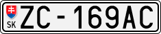 License plate of Slovakia, Cars