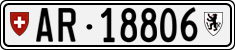 License plate of Switzerland, Cars