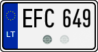 License plate of Lithuania, Cars