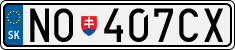License plate of Slovakia, Cars