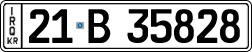 License plate of Iraq, 2022 year system