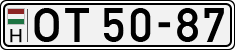 license plates of Hungary, Oldtimers (1990)