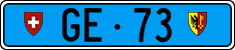 License plate of Switzerland, Work and fire vehicles (blue)