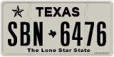 Texas, Regular plates (2012) (АBC-1234)