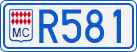 License plate of Monaco, Cars