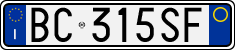 License plate of Italy, Cars (1994 year series)