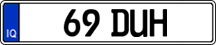 License plate of Iraq, 1988 year system