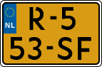 License plate of the Netherlands, Cars
