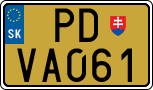 License plate of Slovakia, Export transit plates