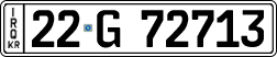 License plate of Iraq, 2022 year system