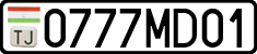 License plate of Tajikistan, Private owners (2009)
