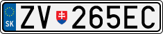 License plate of Slovakia, Cars