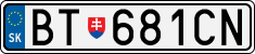 License plate of Slovakia, Cars