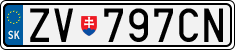 License plate of Slovakia, Cars