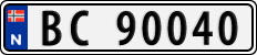 License plate of Norway, Cars