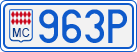 License plate of Monaco, Cars