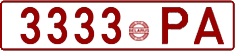 License plate Belarus, Cars (1992)