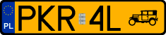 License plates of Poland, Oldtimers