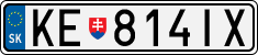 License plate of Slovakia, Cars
