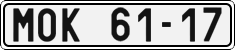 License plate of the Czech Republic, Cars (1960)