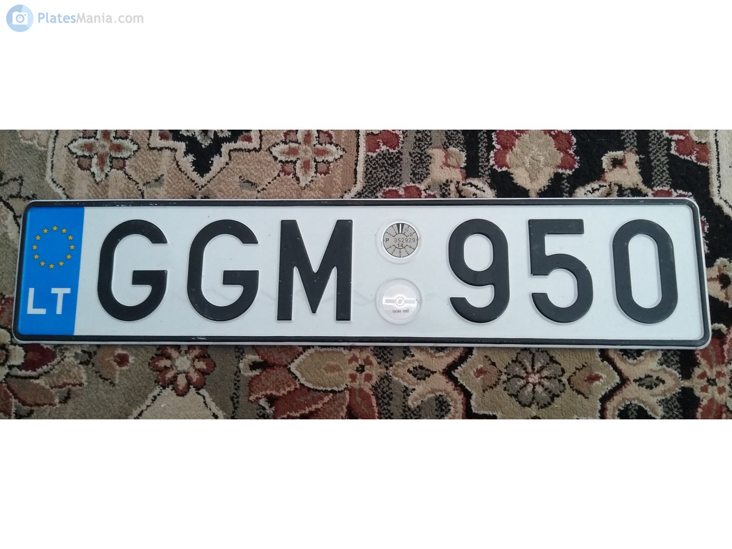GGM 950, License plate without vehicle 