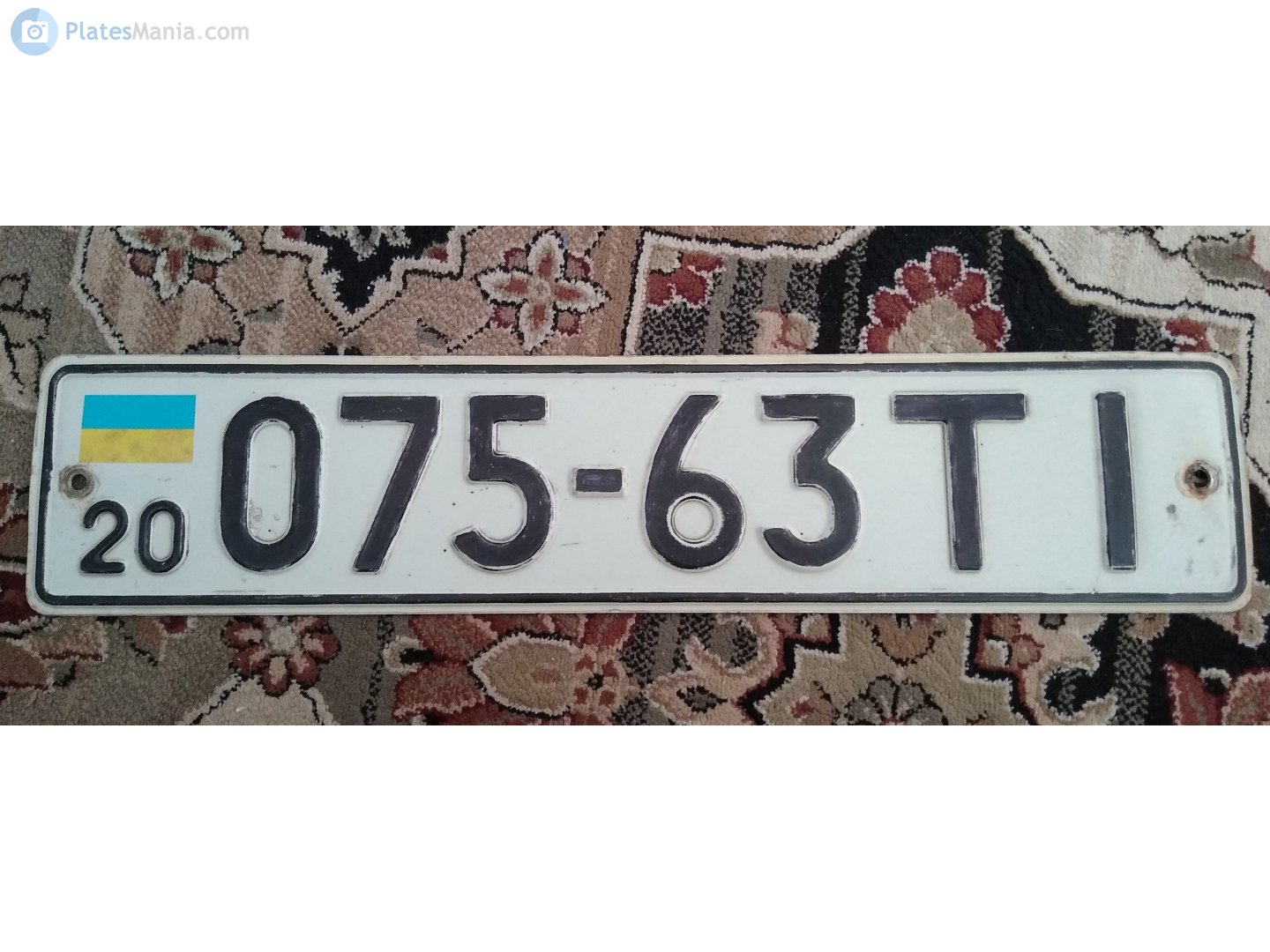 20 075-63 TI, License plate without vehicle 