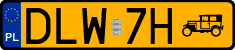 License plates of Poland, Oldtimers