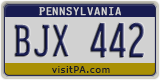 Pennsylvania, Vanity Plates