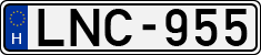license plates of Hungary, Cars (1990)