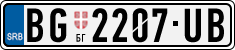 License plate of Serbia, Cars