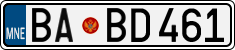 License plate of Montenegro, Cars