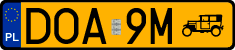 License plates of Poland, Oldtimers