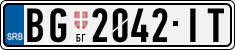 License plate of Serbia, Cars