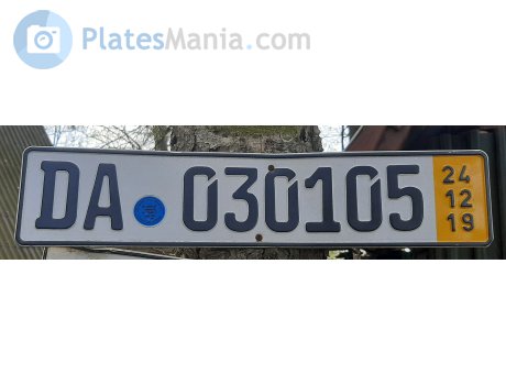 DA 030105, License plate without vehicle