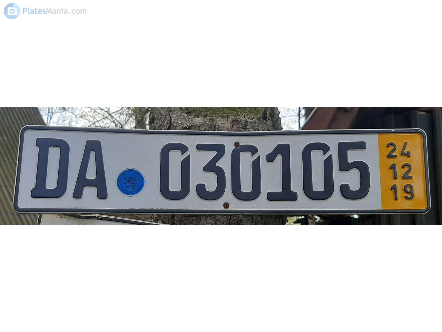 DA 030105, License plate without vehicle 