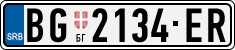 License plate of Serbia, Cars