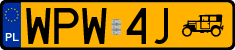 License plates of Poland, Oldtimers