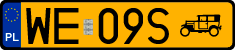 License plates of Poland, Oldtimers