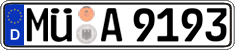 German license plate, Regular plates