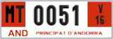 License plate of Andorra, Provisional (1234)