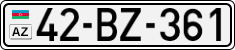 License plate of Azerbaijan, Cars
