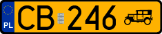 License plates of Poland, Oldtimers