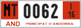 License plate of Andorra, Provisional (1234)