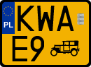 License plates of Poland, Oldtimers